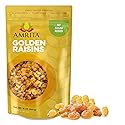 Amrita Golden Raisins 1 lb | No Added Sugar, Naturally Sweet, Gluten Free Dried Sultanas, Kishmish | Packed Fresh in Resealable Bags | Yellow