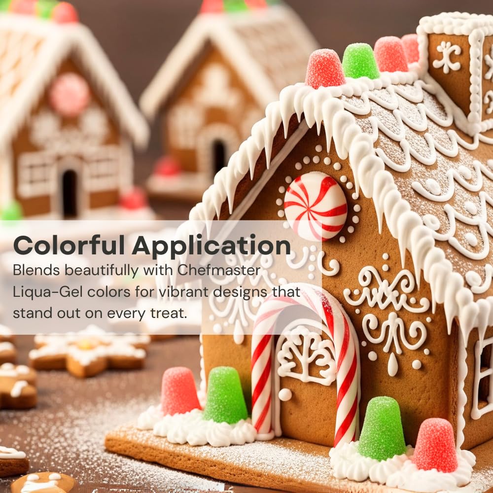 Chefmaster White Royal Icing Mix, Decorating Cookies, Making Cake Decorations, Extra Smooth & Versatile, Just Add Water, Non-GMO, Made in USA, 16 oz