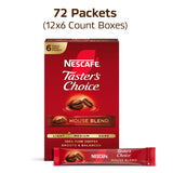 NESCAFÉ Taster's Choice, Instant Coffee Packets, Light Medium Roast Coffee, House Blend, 12 Boxes (72 Packets)