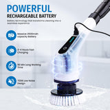Electric Spin Scrubber, Cordless Scrubber with 7 Replaceable Cleaning Brushes and Dual Speed, Shower Cleaning Brush, Power Scrubber with Adjustable