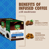 SOLLO Infused Mushroom Coffee K-Cups | Dark Roast Coffee with 100% Chaga Extract | Focus & Immune Support | Compatable with All K-Cups Brewers | 24