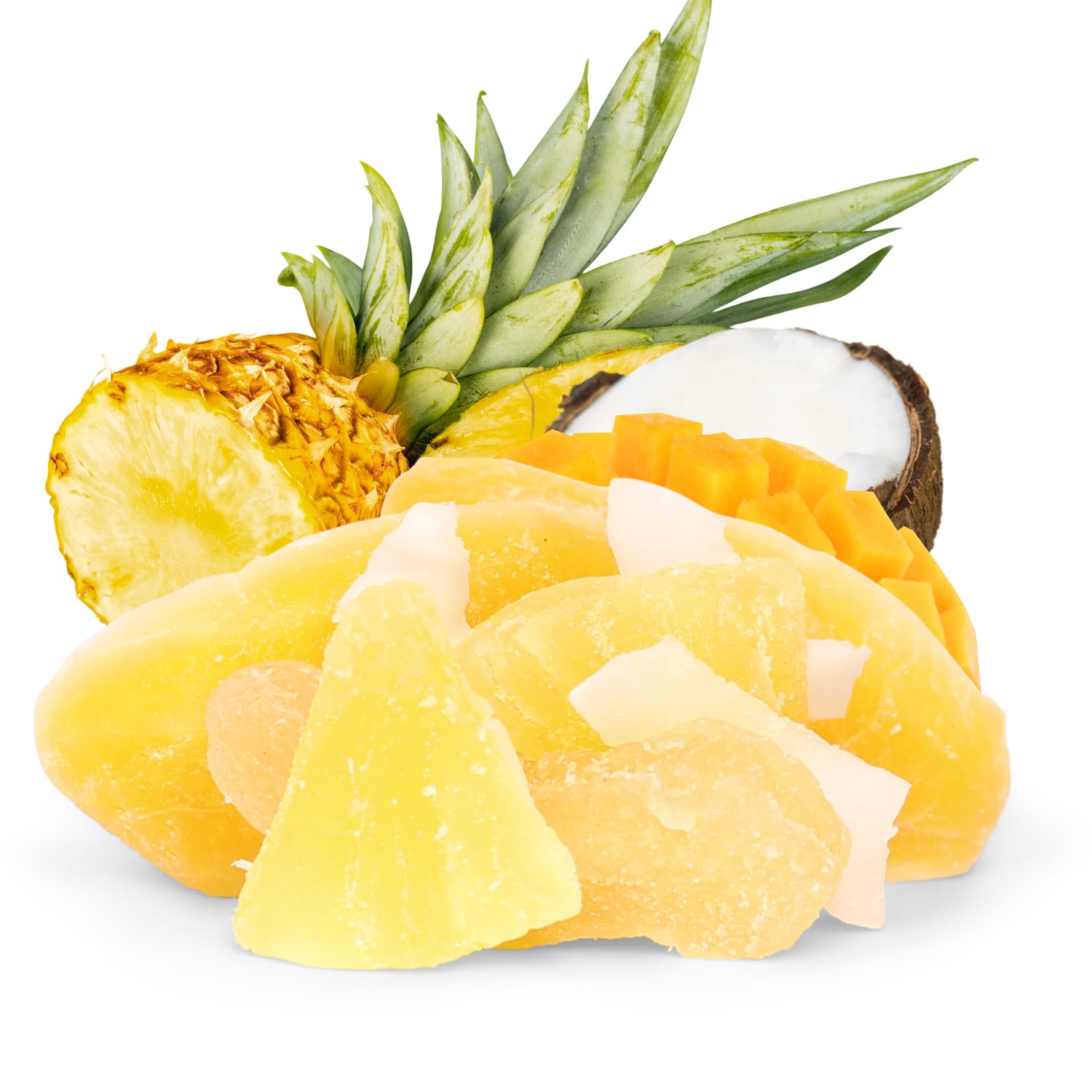 Tropical Mixed Dried Fruit Medley - by Its Delish, 12 Oz Bag | Healthy Snacks for Adults | Fresh Snack Mix Dry Fruit | Pineapple Mango Guava Coconut |