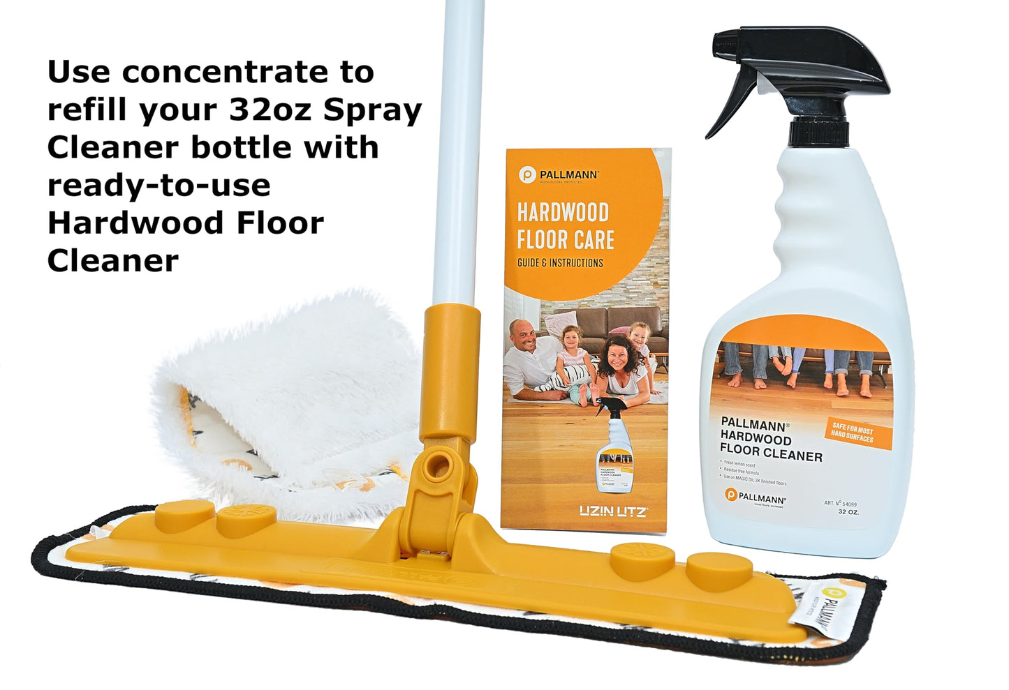 Pallmann Hardwood Floor Cleaner Concentrate 1 Gallon - Makes 8 Gallons of Cleaner - Water-based Streak-free Formula