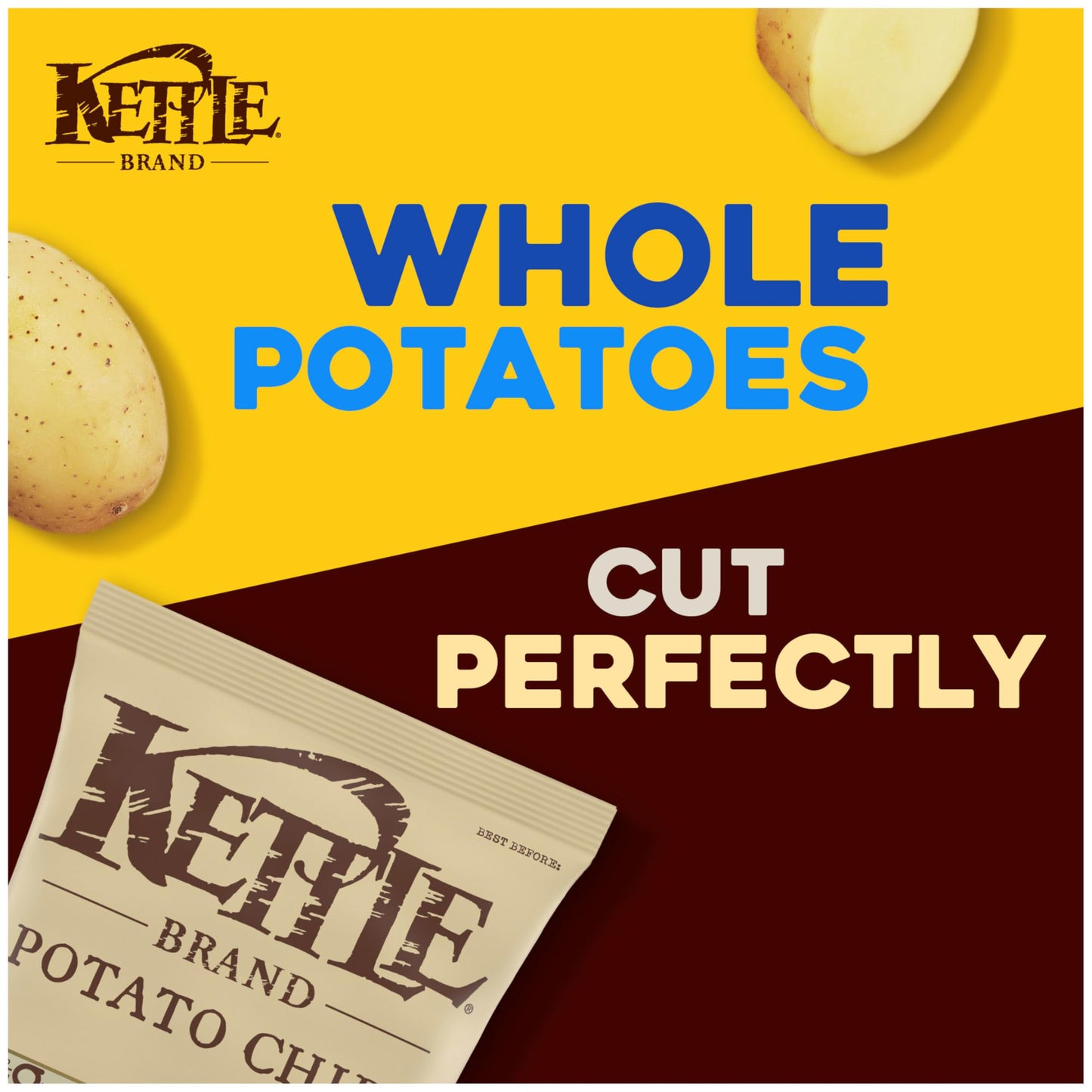 Kettle Brand Potato Chips, Unsalted Kettle Chips, 7.5 Oz