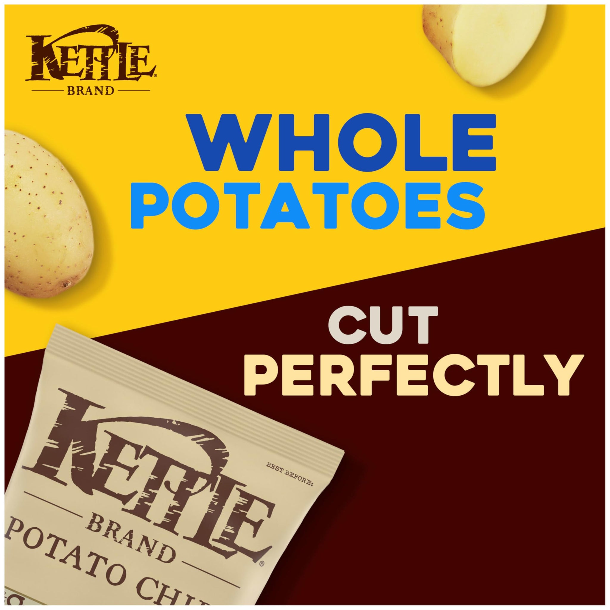 Kettle Brand Potato Chips, Unsalted Kettle Chips, 7.5 Oz