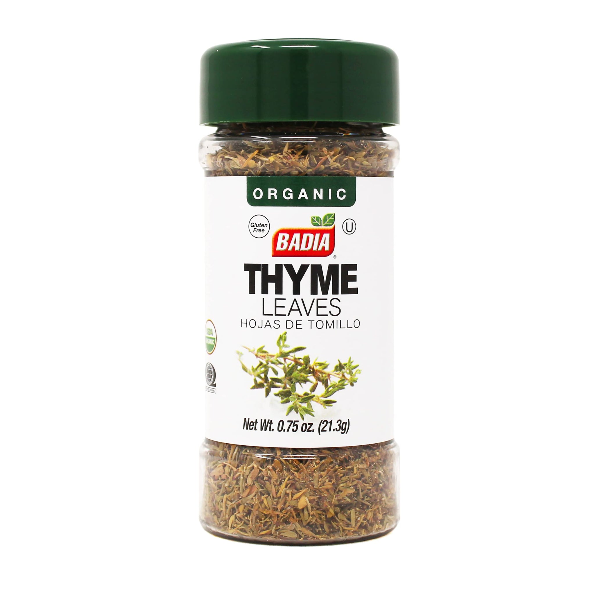 Badia Organic Thyme Leaves, 0.75 oz - Aromatic Herb for Soups, Stews, Meats, & Vegetables