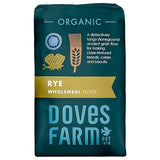 Doves Farm Organic Stoneground Wholemeal Rye Flour 2.2 lb (1 kg) - High Fiber Ancient Whole Grain Dark Rye Flour for British Baking Breads, Cakes