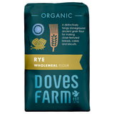Doves Farm Organic Stoneground Wholemeal Rye Flour 2.2 lb (1 kg) - High Fiber Ancient Whole Grain Dark Rye Flour for British Baking Breads, Cakes