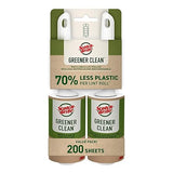 Scotch-Brite Greener Clean Lint Roller Twin Pack, 100 Sheets, Reusable Lint Rollers for Clothes, Furniture, and Pet Hair, Tidy Up Fabrics with a More