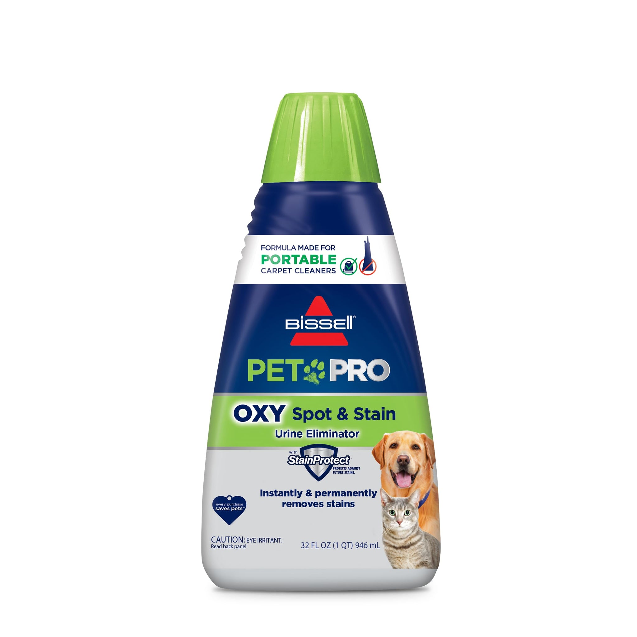 BISSELL PET PRO OXY Spot & Stain Formula for Portable Carpet Cleaners, 32 oz., 2034