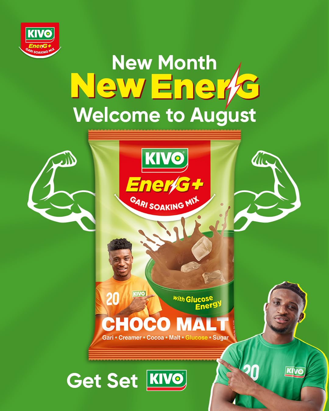 KIVO 4 in 1 Gari Soaking Mix 125g (CHOCO MALT)