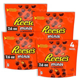 Reeces Minis Unwrapped Milk Chocolate Peanut Butter Cups 4 Packs (7.6 oz Each) -Halloween Candy - Smooth Peanut Butter & Rich Chocolate Candy Gift