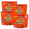 Reeces Minis Unwrapped Milk Chocolate Peanut Butter Cups 4 Packs (7.6 oz Each) -Halloween Candy - Smooth Peanut Butter & Rich Chocolate Candy Gift