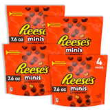 Reeces Minis Unwrapped Milk Chocolate Peanut Butter Cups 4 Packs (7.6 oz Each) -Halloween Candy - Smooth Peanut Butter & Rich Chocolate Candy Gift