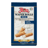 Flora Wafer Rolls Milk - Light & Crispy Rolled Wafers with Milk Cream - Oven Baked Italian Snack - 4.4 oz (125g)