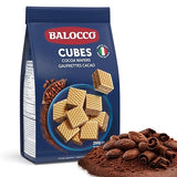 Balocco Cocoa Wafer Cubes Cookies 8.8 Oz (250g) - Crispy Italian Square Wafer Chocolate Cookies with 4 Layers of Cacao Butter, Non-GMO, Product