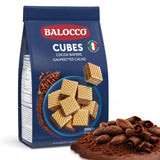 Balocco Cocoa Wafer Cubes Cookies 8.8 Oz (250g) - Crispy Italian Square Wafer Chocolate Cookies with 4 Layers of Cacao Butter, Non-GMO, Product
