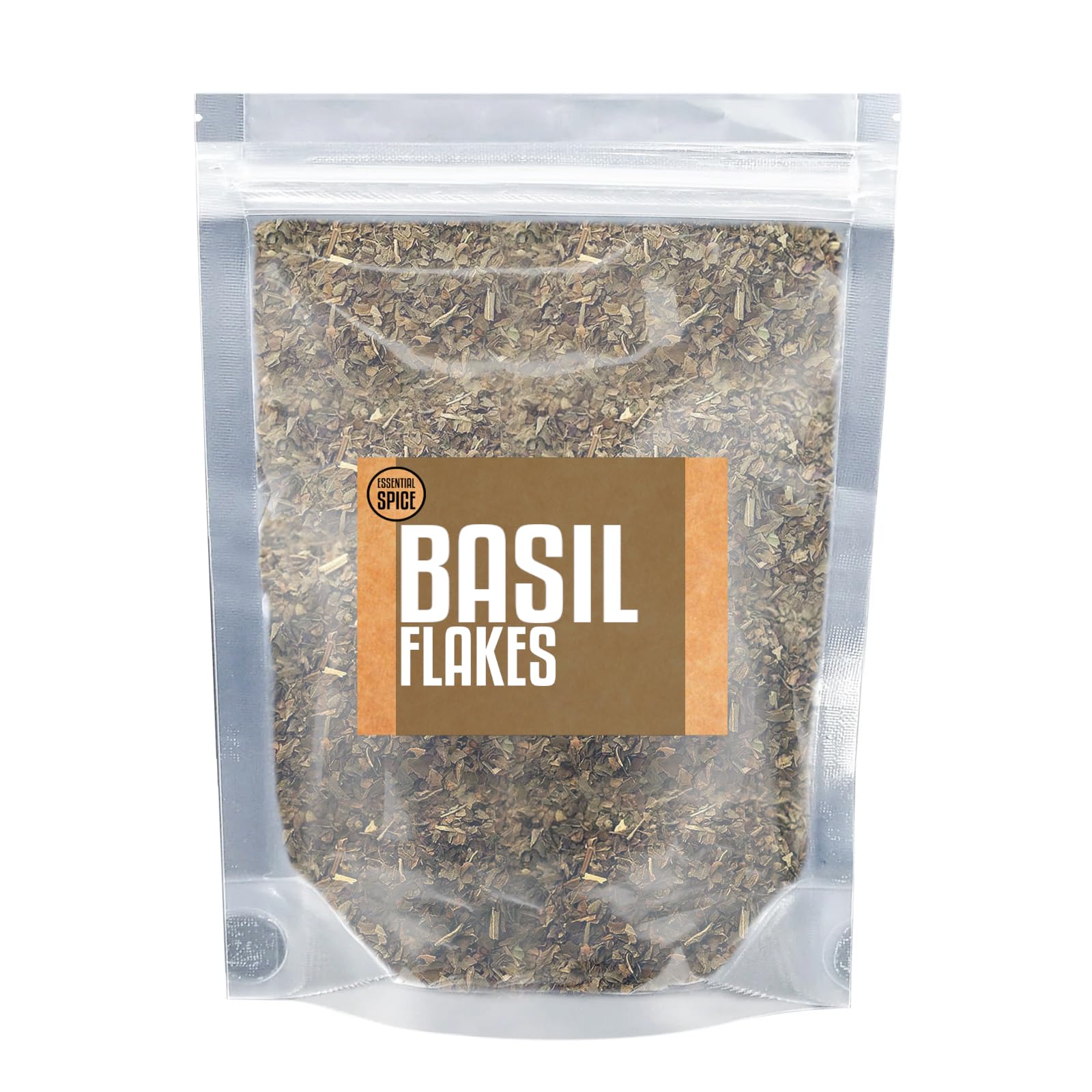 Essential Spice Basil Flakes - Sweet & Aromatic Dried Basil Leaves - Perfect for Pasta, Pizza, Sauces, Soups & Mediterranean Cooking - Fragrant
