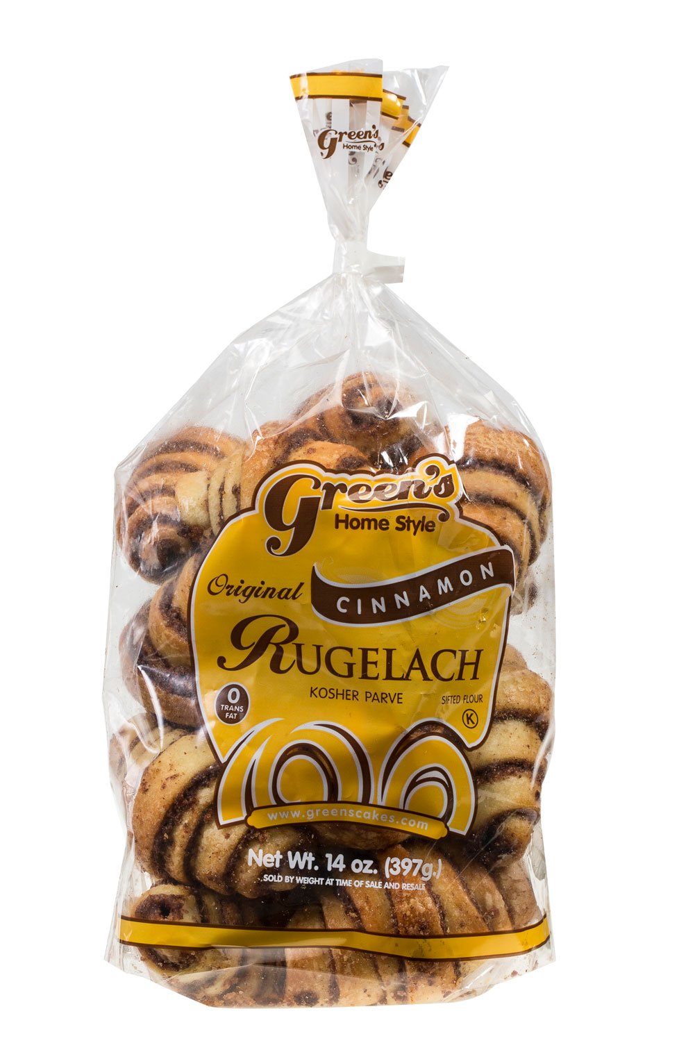 Green's Bakery Cinnamon Rugelach Kosher Pastry - 14 oz.