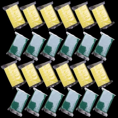Sponge Individually Wrapped?Kitchen Dishwashing Sponge Scouring Pad Dishcloth Suitable for Travel Apartments Set of 24 PCS