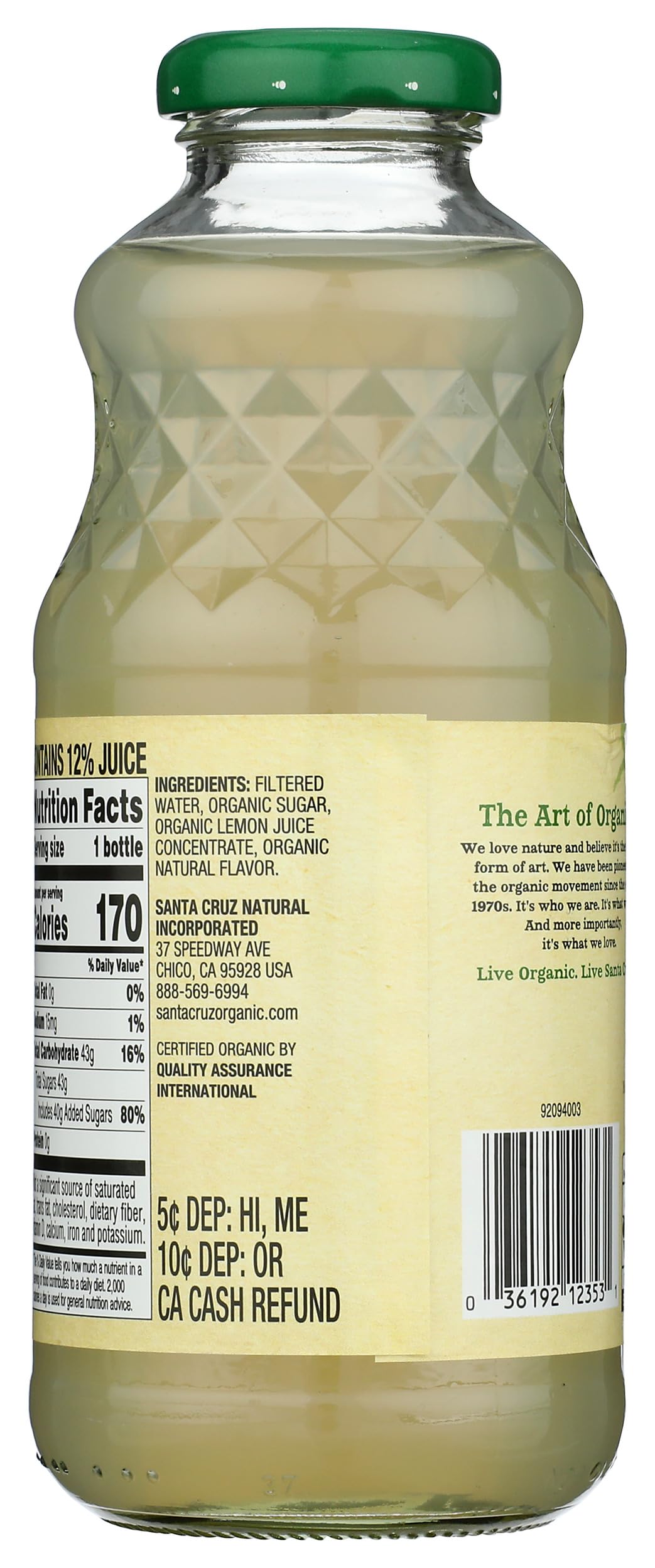 Santa Cruz Organic Organic Lemonade, 16 FZ