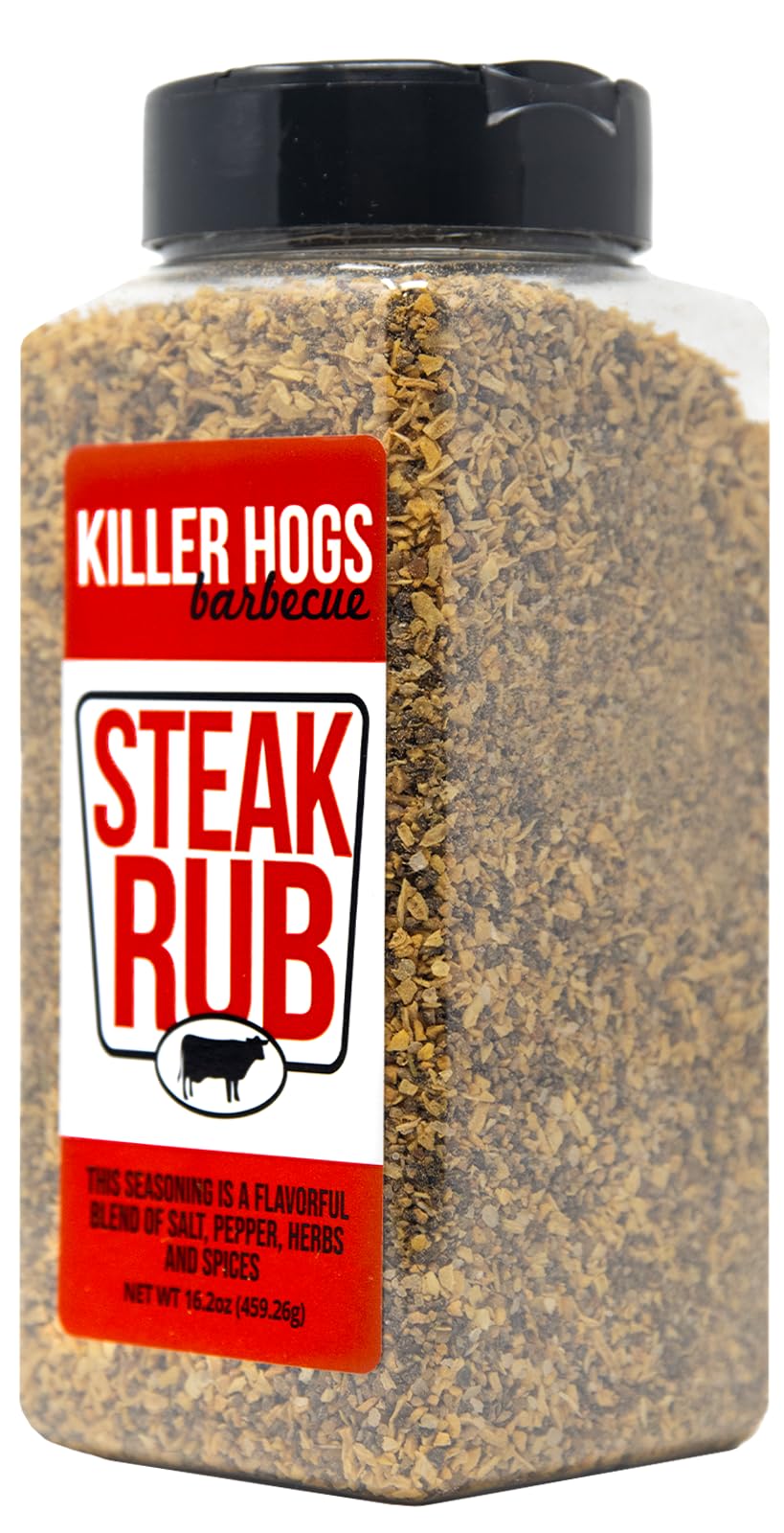Killer Hogs Steak Rub Championship BBQ, Smoking, and Grilling Seasoning for Beef, Burgers, and Pork Chops, with Salt, Pepper, Herbs and Spices, 16.2