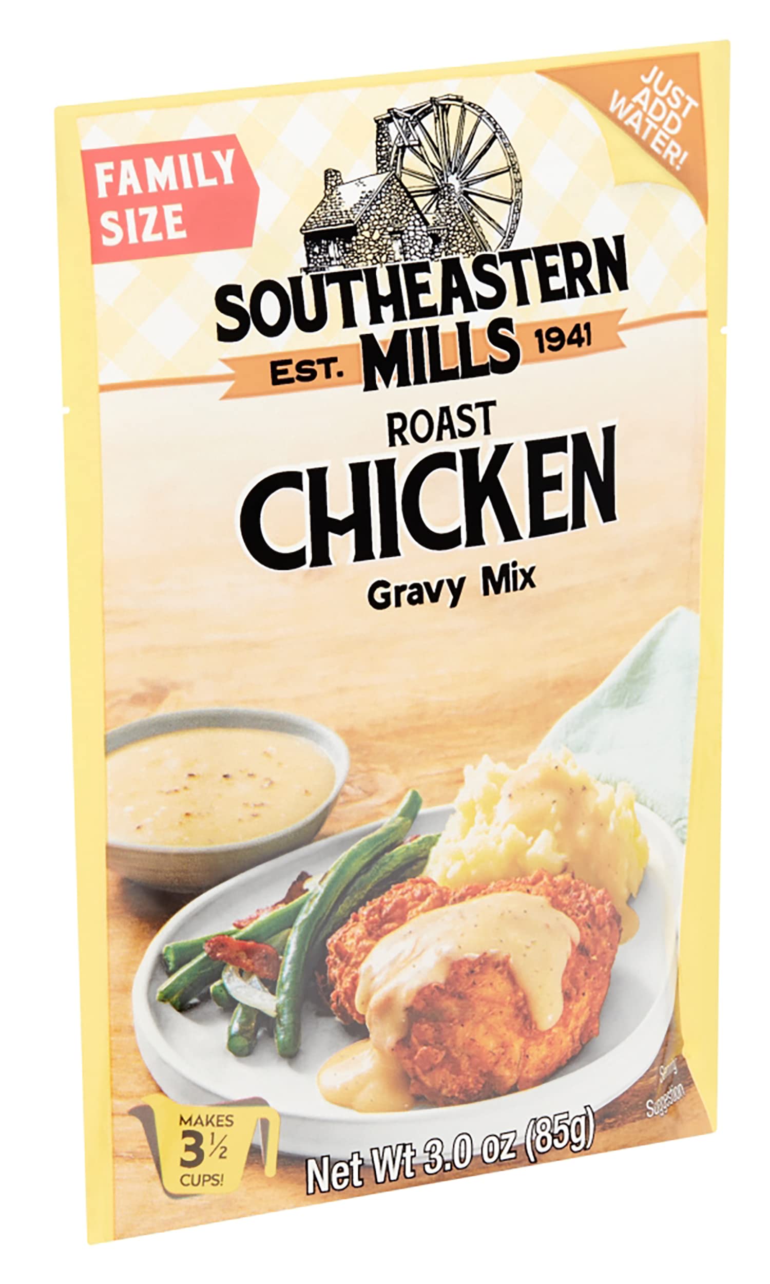 Southeastern Mills Gravy Mix, Roast Chicken Gravy Mix, Custom Blend of Herbs & Spices, Just Add Water, Family Size, 3.0-Ounce Packet (Pack of 24