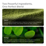 Livingood Daily Matcha + Moringa Powder, 30 Servings - 2in1 Matcha Powder and Moringa Supplement for Radiant Skin - Instant Green Tea with L Theanine