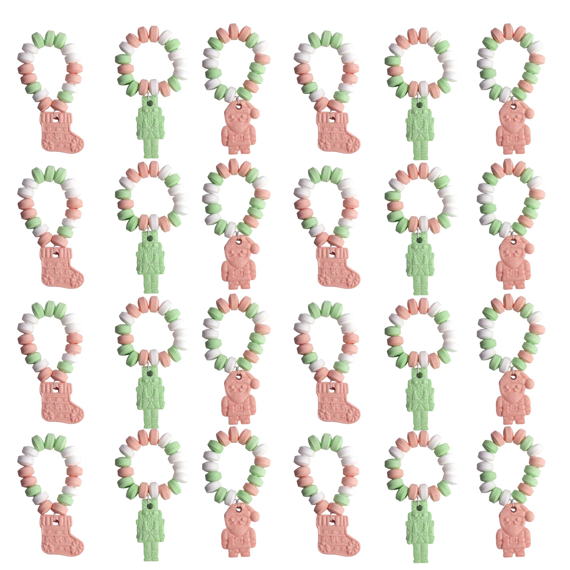 Christmas Candy Bracelets, 24 Individually Wrapped Holiday Treats, Perfect Stocking Stuffer Candies, 10.16 Ounces