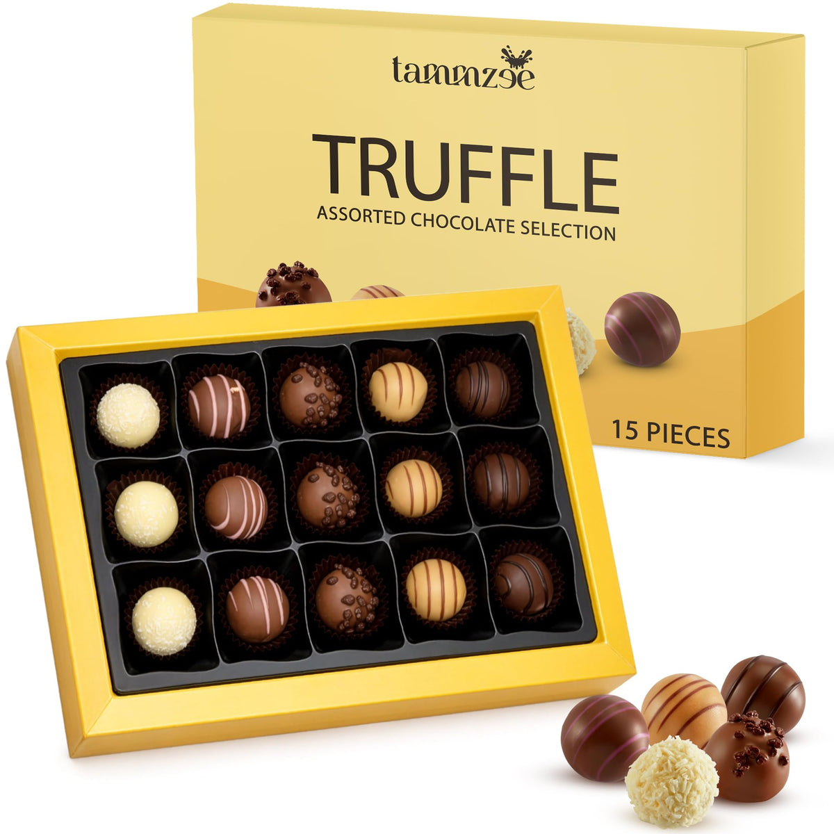 Mothers Day Assorted Chocolate Truffle Gift Box - 15 Count. Ideal Assorted Chocolate Gift Box for Easter, Anniversary, Birthday and Special Occasions