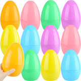 Barblog 12 Pcs 5 Inch/ 6 Inch/ 8 Inch Plastic Easter Eggs Fillable Assorted Macarons Eggs Large Empty Egg for Easter Filling Treats, Gift Baskets or