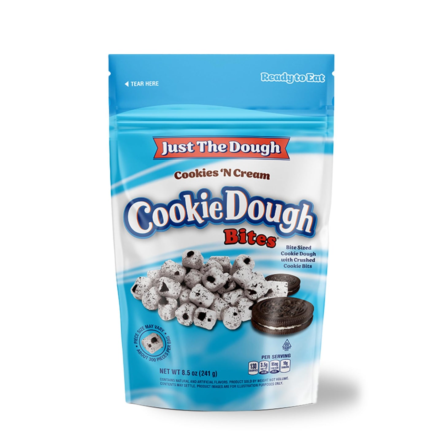 Cookies ‘N Cream Cookie Dough Bites, Dessert Topper, Movie Night Candy, Resealable Bag, 8.5 Ounces (Pack of 2)