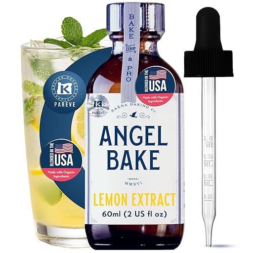 Pure Lemon Extract 5x Strength - for Baking, Mixology & Culinary Creations - Natural Flavoring -Kosher, Keto Friendly, Vegan, Gluten-Free - Desserts