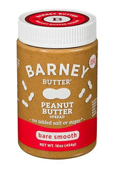 Barney Butter Peanut Butter, Bare Smooth, 16 Ounce Jar, Natural, No Stir, Non-GMO, Gluten Free, Keto, Vegan