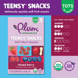 Plum Organics Teensy Snacks Soft Fruit Snacks - Mixed Berry - 0.35 oz Bags (Pack of 5) - Organic Toddler Food Fruit Snacks