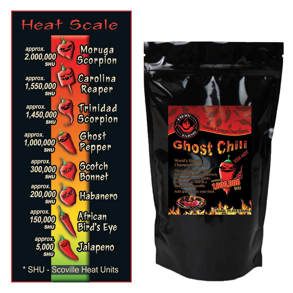 Bhut Jolokia Smoked Red Chili Flakes by Magic Plant | Rich Smoky Bold Flavor Superhot Ghost Pepper (1lb Bulk)