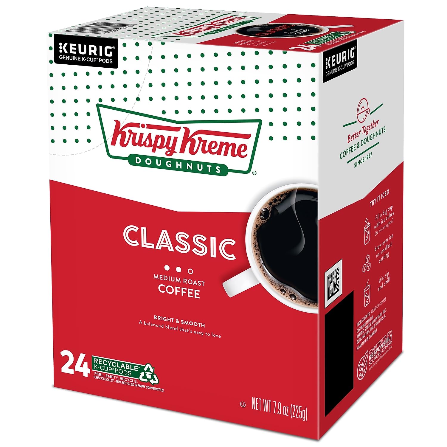 Krispy Kreme Classic, Single-Serve Keurig K-Cup Pods, Medium Roast Coffee, 24 Count
