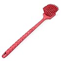 SPARTA 40501EC05 Plastic Large Scrub Brush, Kitchen Brush, Utility Brush With Long Handle For Cleaning, 20 Inches, Red