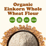 Food to Live Organic Einkorn Whole Wheat Flour, 8 Ounces - Finely Milled, Rich Fiber, Great for Baking Bread, Pizza, Pancakes, Muffins, USDA