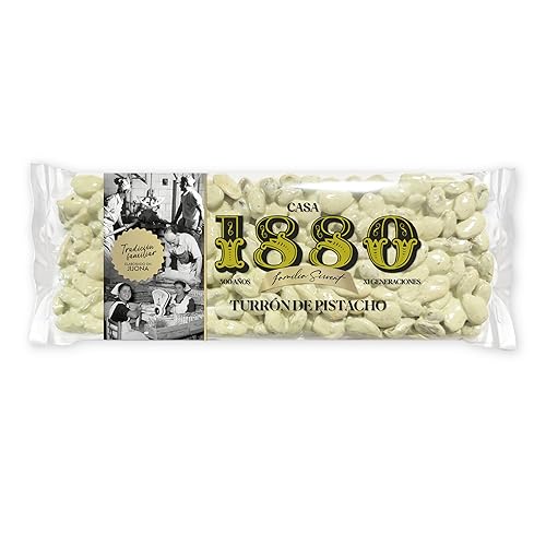 1880 Premium Pistachio and Almond Nougat Bar - Turrón de Pistachio 230g / 8.1 oz