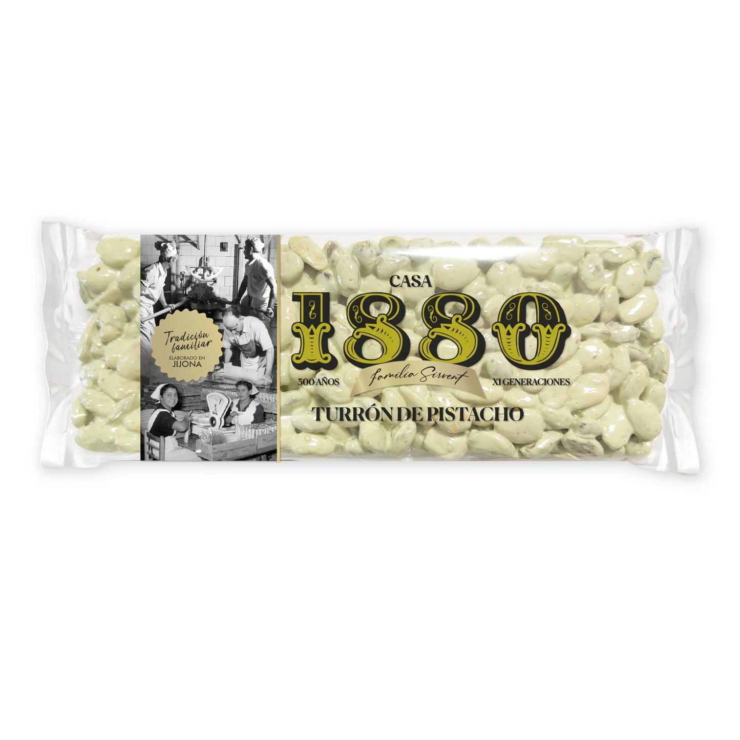 1880 Premium Pistachio and Almond Nougat Bar - Turrón de Pistachio 230g / 8.1 oz