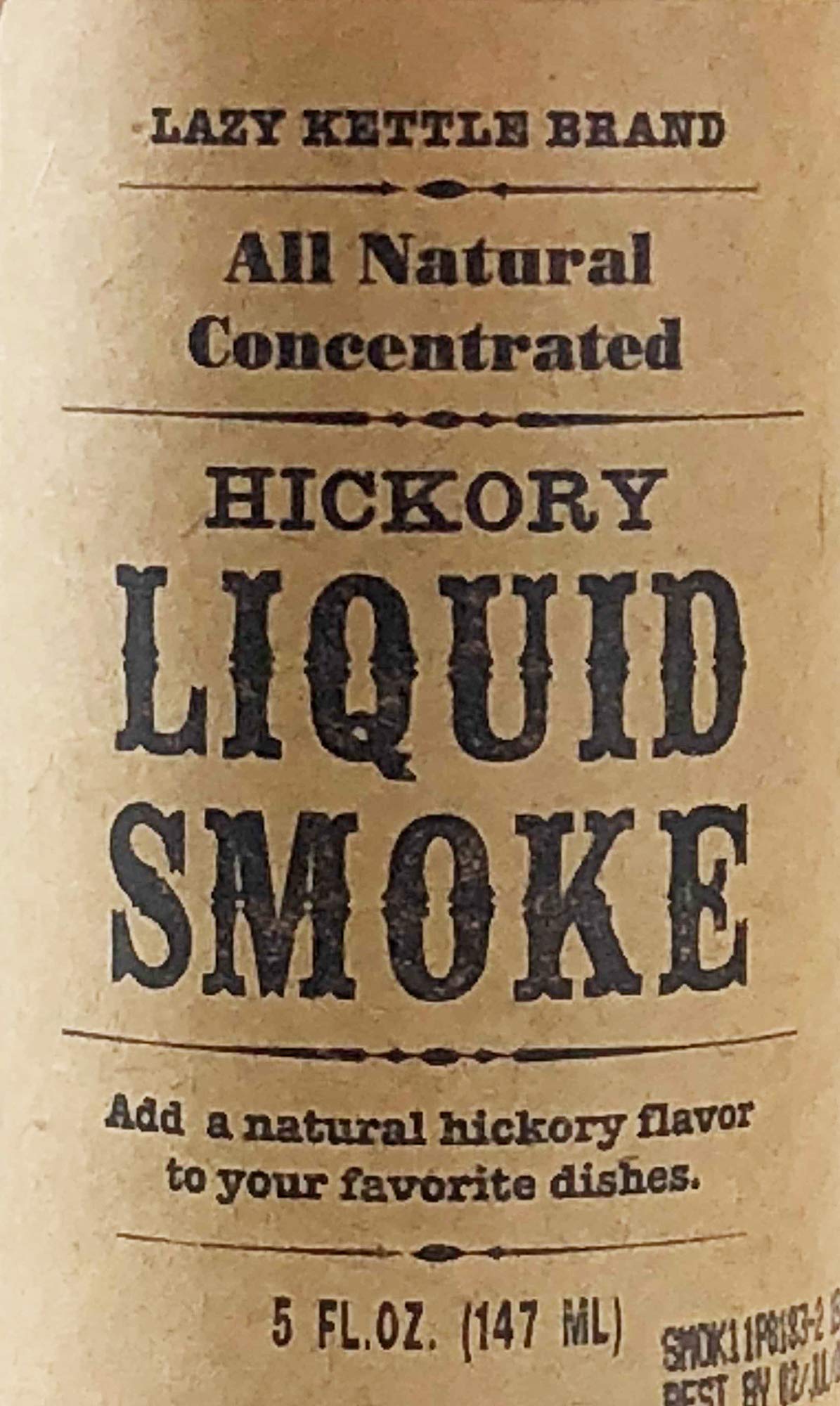 Lazy Kettle Brand All Natural Liquid Smoke | Perfect for Flavoring Meat | Hickory | Used to Flavor Beef Jerky, Steak, Fish, Cheese, Sauces and More |
