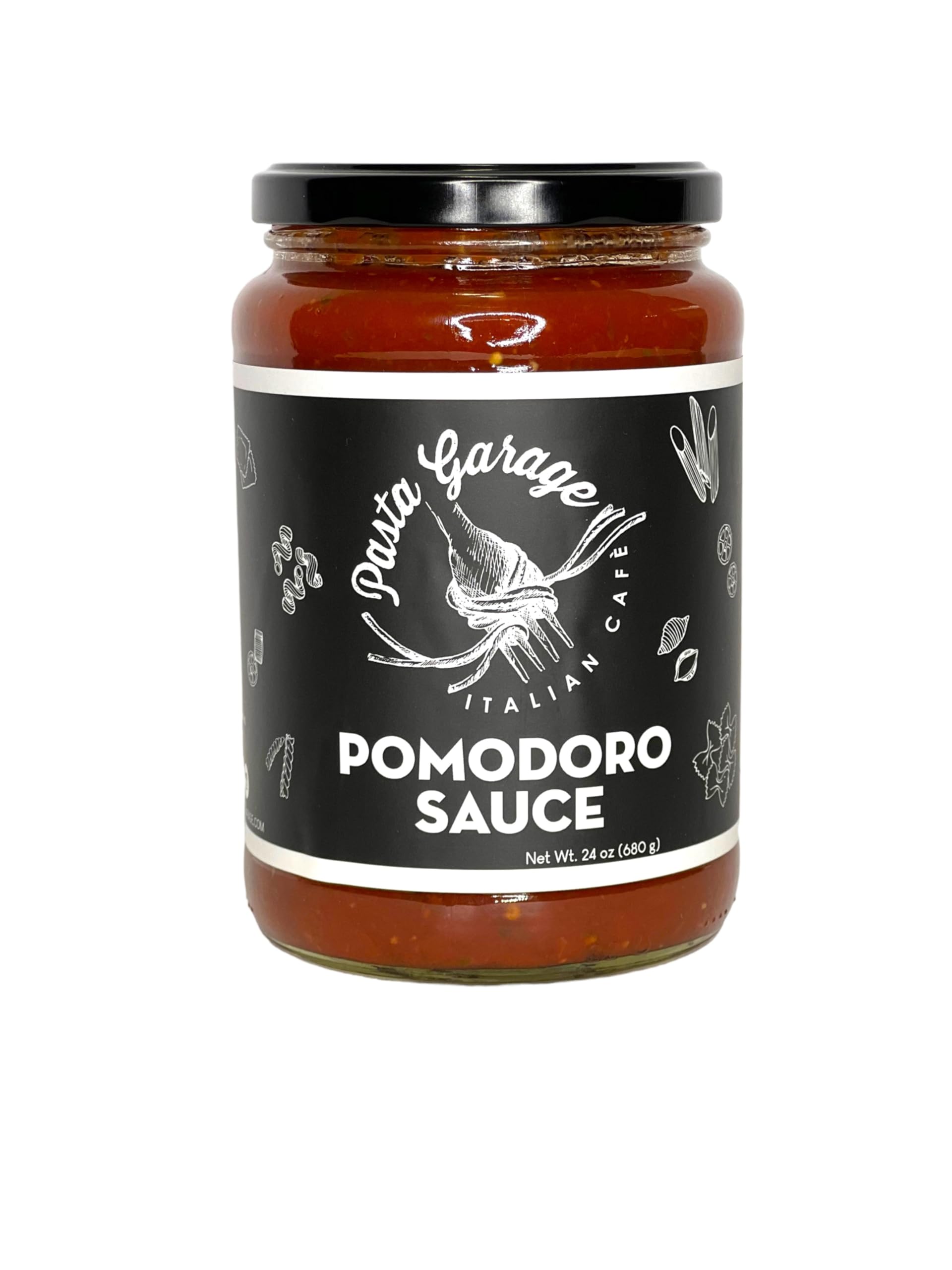 Pasta Garage Authentic Italian Pomodoro Sauce - Signature Restaurant Recipe - Small Batch & Slow Cooked - Keto Friendly, Vegan, No Added Sugar - 24oz