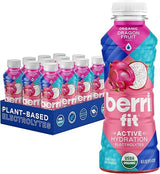 Berri Fit Hydration - Organic Dragon Fruit Flavor Natural Sports Drink - Plant-Based Electrolyte Beverage - Low Calorie, Paleo Coconut Water Solution