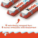 Kinder Chocolate Single Bars, 6-Pack. Individually Wrapped Milk Chocolate Bars (126g)