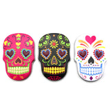Sugar Skulls Tin Candy (3 Pack) Festive Sweet Flavor Skill Shaped Gift Stuffers with 2 Gosutoys Stickers