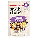 Snak Club Tropical Trail Mix with Peanuts, Dried Papaya, Raisins, Banana Chips, Dried Pineapple, Coconut Chips, and Almonds, Gluten-Free and Kosher