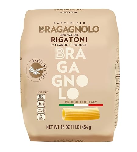 Pastificio Bragagnolo, Rigatoni 843 Bronze-Drawn, 100% Italian Pasta, Made with Durum Wheat Semolina Flour, Non GMO (1 Pound Bag) - Consistently al