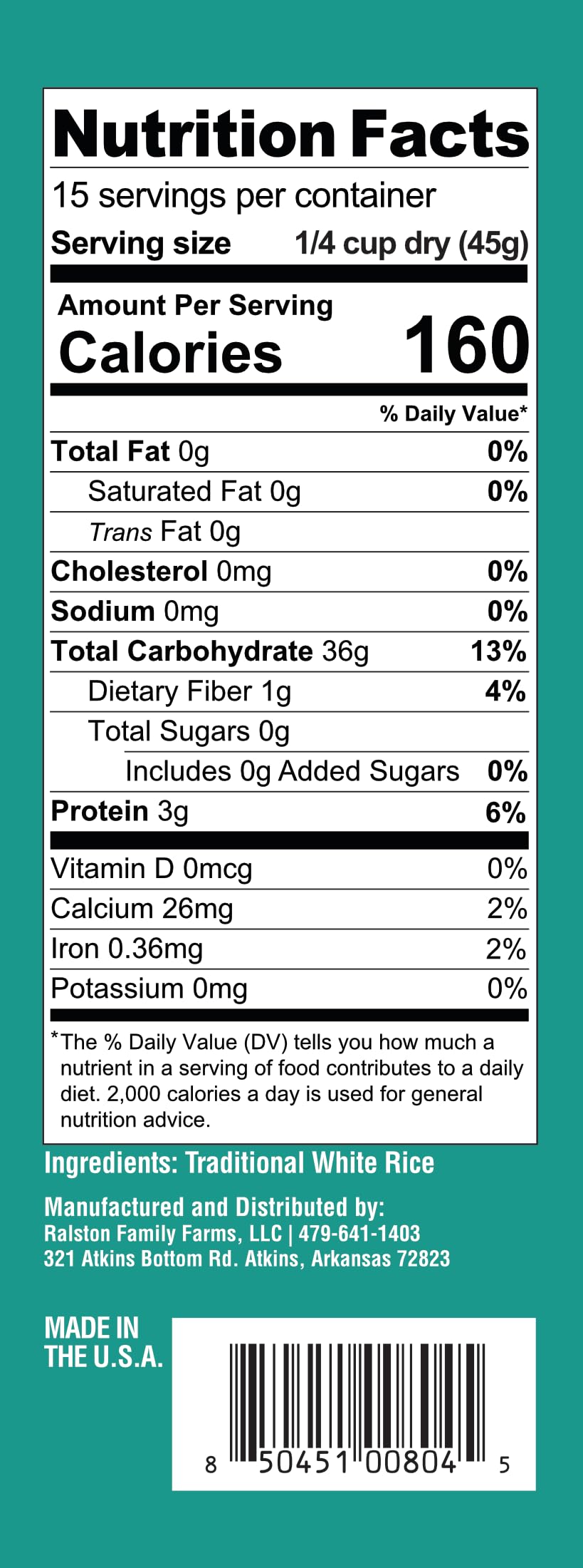 Ralston Family Farms Traditional White Rice, 24 oz Carton: 6 Pack, American Grown, Non-GMO, Naturally Gluten Free