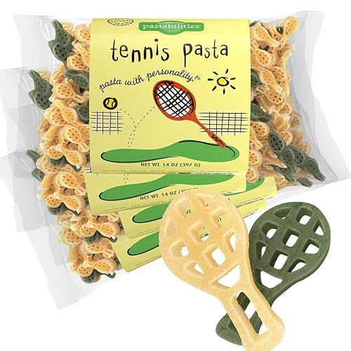 Pastabilities Fun Shaped Pasta for Kids - Tennis Pasta - Racket Sport Theme, Non-GMO Natural Wheat Pasta, All-Natural, Kosher Certified, Made in the